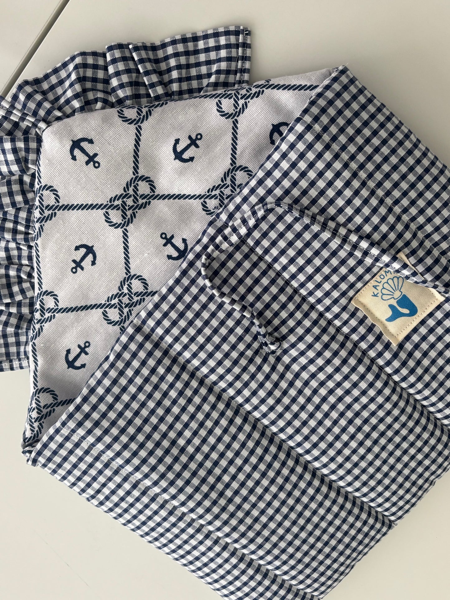 Pochette d’iPad vichy bleu
