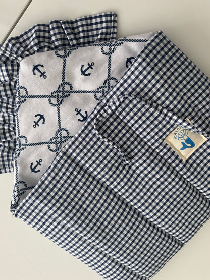 Pochette d’iPad vichy bleu