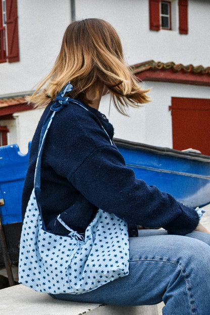 Sac reversible à Noeud jean upcyclé / étoile star