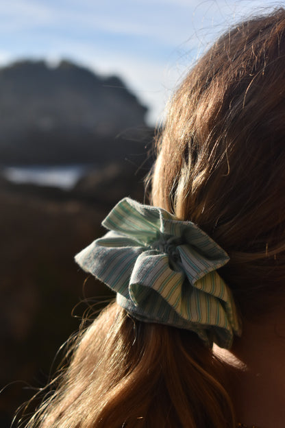 Chouchou froufrou rayures vertes