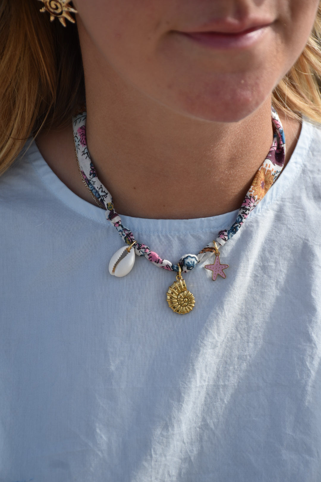 Collier de l’océan fleurs - pièce unique