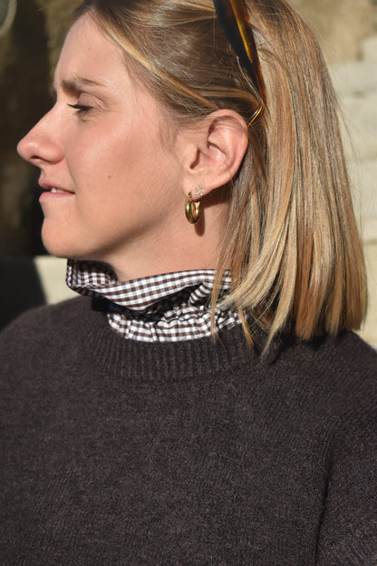 Col victorien Vichy chocolat