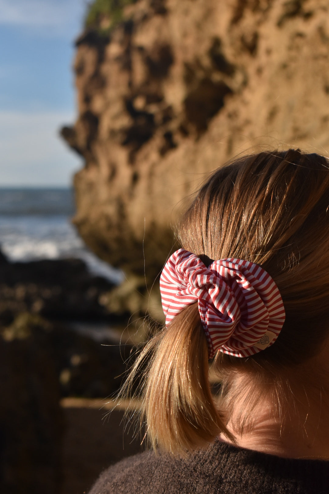 Chouchou froufrou rayures rouges