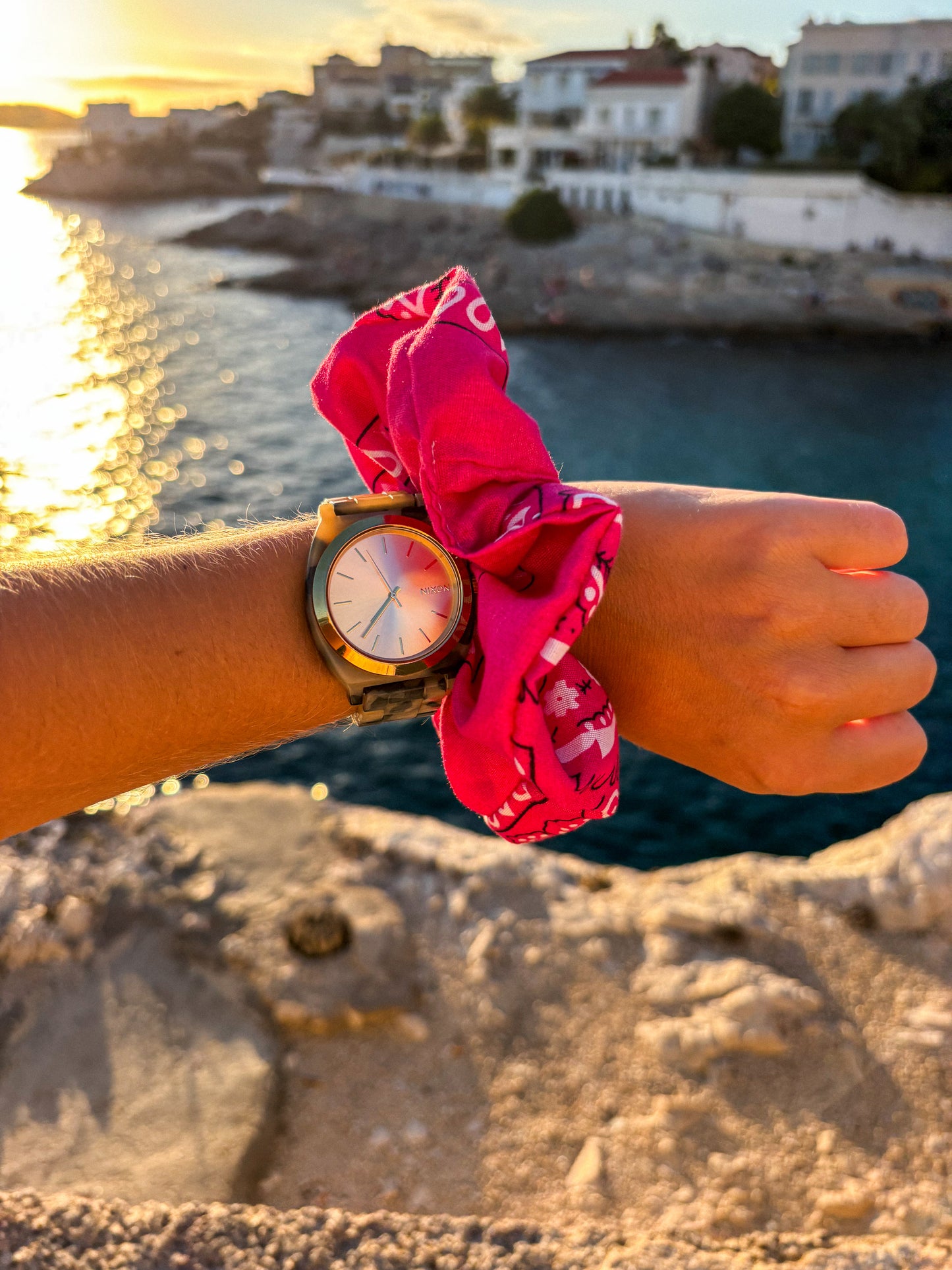 Chouchou bandana rose